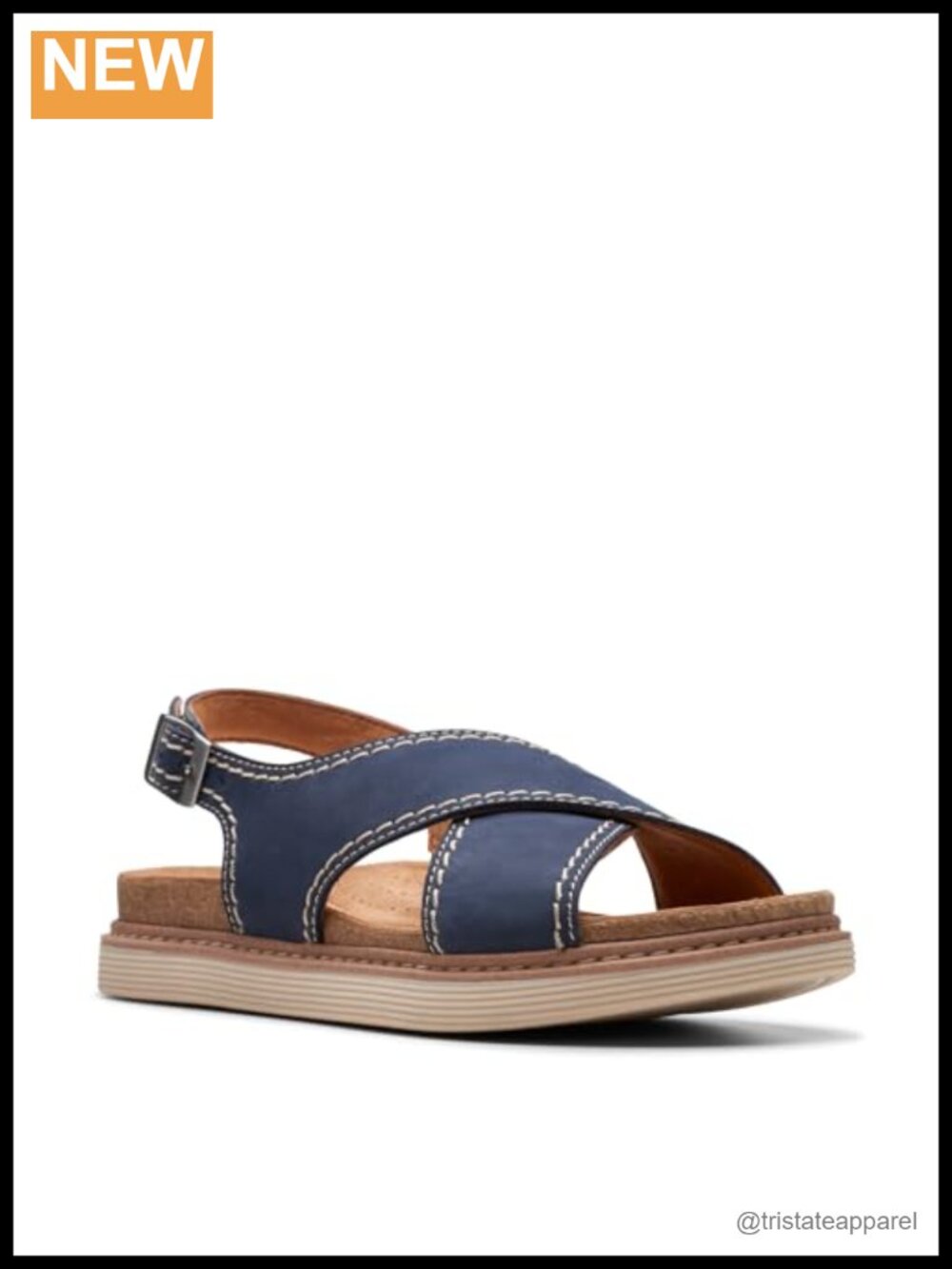 Clarks Arwell Sling Leather Slide Sandals Buckle Casual